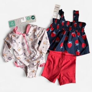 Disney Baby Pink and Red Outfit Set